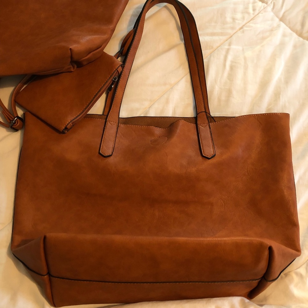 Italian leather 3-in-1 handbags/tote